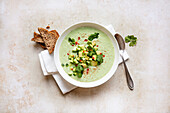 Avocado and coriander cold dish