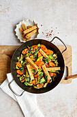 Asian vegetable pan with tofu sticks