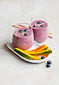 Buckwheat smoothie with colourful fruit