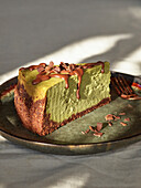 Matcha chocolate cheesecake