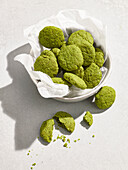 Matcha almond cookies