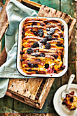 Gluten-free bread pudding with berries
