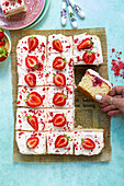 Strawberry poke cake