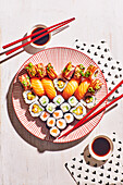 Sushi selection for Valentine's Day