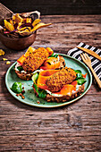 Bread with vegan croquettes