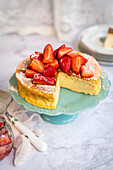 Cloudcake with strawberries