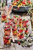 Summer fruit salad in a jar