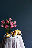 Blueberry and camomile scones