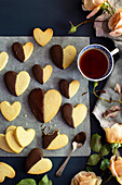 Orange blossom shortbread hearts