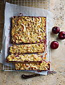 plum cramble slice