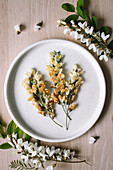 Baked acacia blossoms
