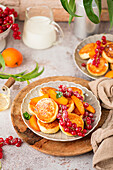 Sweet quark cakes with summer fruit