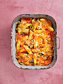 Big Mac-Auflauf mit Schupfnudeln, veganem Hack und Käse