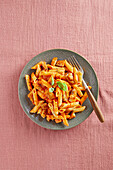 Hähnchennudeln in Paprikasauce