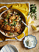 Greek-style chicken rice with feta