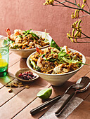 Fried rice with seafood made from leftovers from Christmas dinner