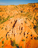 Aerial view of the Red Canyon Arches along Utah State Route 12, Utah, United States.