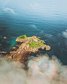 Luftaufnahme von San Juan de Gaztelugatxe, Baskenland, Spanien.