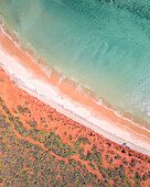 Aerial view of beautiful Bottle Bay with turquoise water and sandy beach, Francois Peron National Park, Australia.