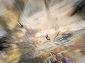 Abstract aerial blurry selfie with friends.