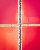 Aerial view of pink salt marshes, Salin de Giraud, Provence, France.