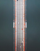 Aerial view of famous Golden Gate Bridge, San Francisco, California, United States.