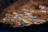 Aerial view of Namche bazaar, Everest trek, Nepal