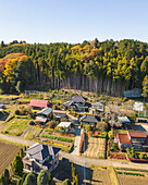 Aerial view of the japanese village Aida, Motegi, Tochigi Japan.