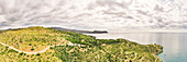 Panoramic aerial view of Punta Falconera, touristic attraction, Spain.