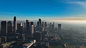 Aerial view of Los Angeles skyline, California, United States.