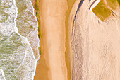 Aerial view of the beach shore, Taiba, São Gonçalo do Amarante, Ceará, Brazil
