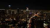 Aerial view of Los Angeles skyline, California, United States.