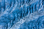 Abstract aerial view of Aletsch Glacier ice formation, Valais, Switzerland.