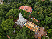 View of a famous landmark in Phnom Penh, The Wat Phnom, Cambodia.