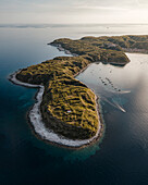 Aerial view of Susak Island in the Adriatic Sea, Primorje-Gorski Kotar, Croatia.
