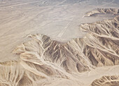 Abstrakte Luftaufnahme der Nazca-Wüste, Peru.