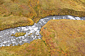 Aerial view of Shaishnikof river, Unalaska, Alaska, United States.