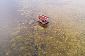 Aerial view of a house in the middle of the coast, Rumpo, Lääne County, Estonia