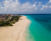Aerial view of Eagle Beach in Aruba.