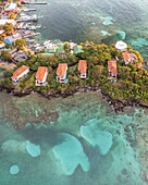 Aerial view of a luxury resort along the coast, Cabo San Lucas, Baja California, Mexico.