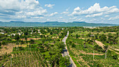 Aerial photo of road and trees of Lokoja,Nigeria.