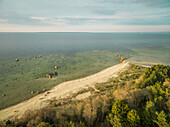 Aerial view of baltic sea and estonian coast.