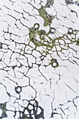 Abstract aerial view of the frozen sea of Muraste in Estonia.