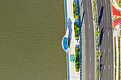 Aerial view of Kingsford Smith Drive, the approach road into Brisbane City from Brisbane Airport, Queensland, Australia