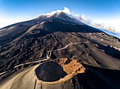 Aerial view of Etna Volcano, Nicolosi, Catania, Italy.
