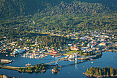 Aerial view of Sitka, Baranof Island, Alexander Archipelago, Southeast Alaska, USA