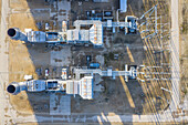 Aerial view of a clean power generation facility in Aurora, IL, United States