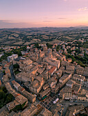 Aerial view of historic medieval town Siena, Tuscany, Italy.