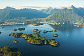Aerial view of Sitka, Baranof Island, Alexander Archipelago, Southeast Alaska, USA
