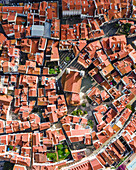 Aerial view of Alfama district, the old town of Lisbon, Portugal.